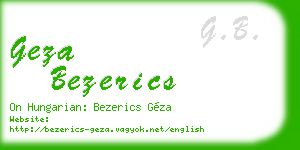 geza bezerics business card